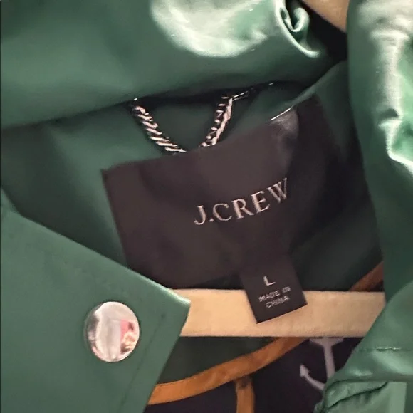 J Crew Green Raincoat - Picture 2 of 5